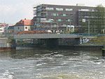 Straßenbahnbrücke über die Saale in Halle